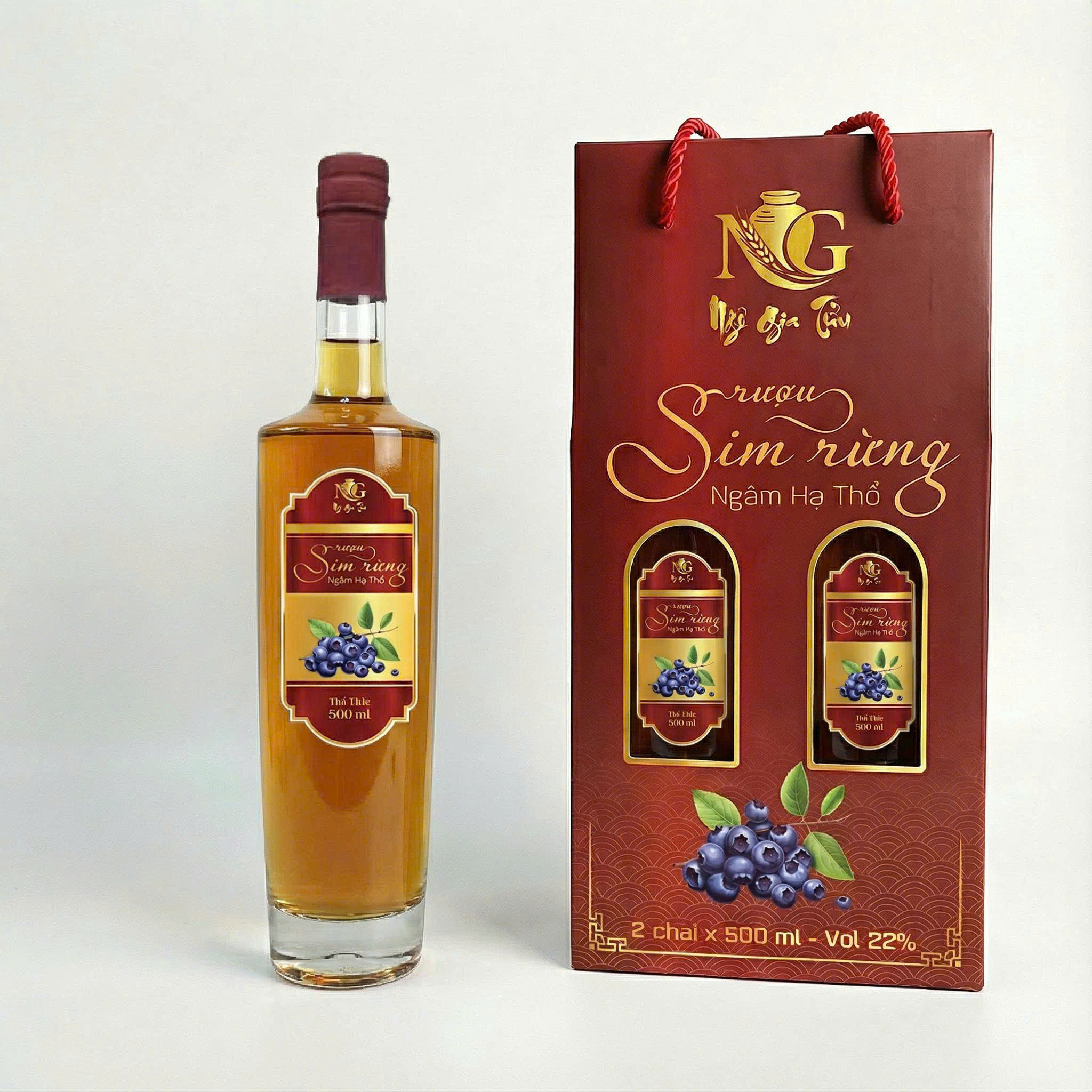 Rượu sim hạ thổ xách quà 2 chai