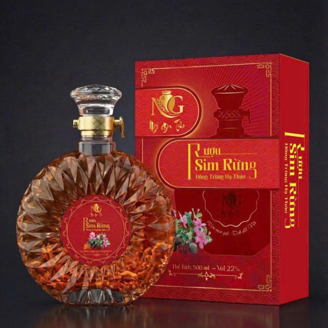 Rượu sim đông trùng hạ thảo hộp quà