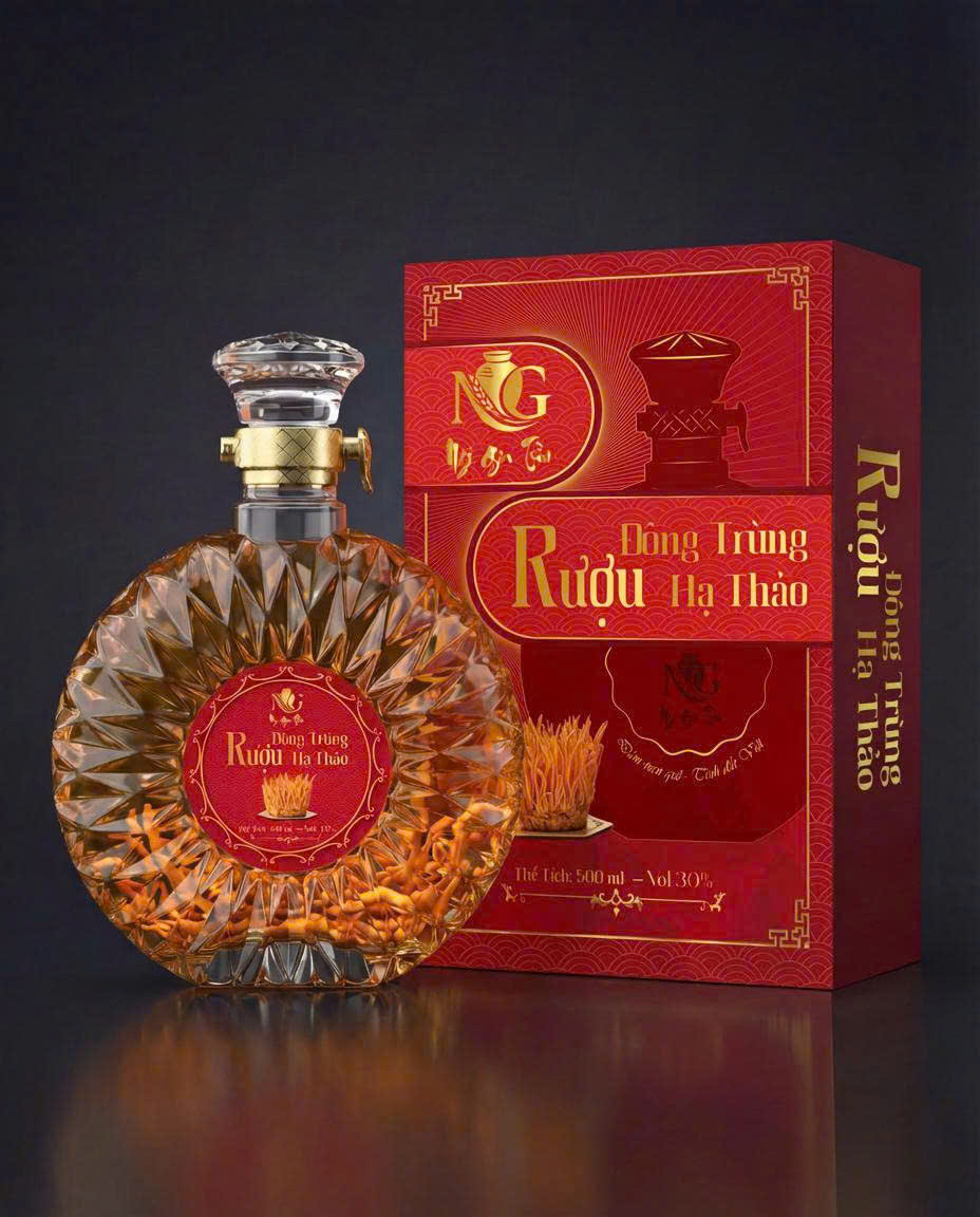 Rượu sim đông trùng hạ thảo tươi 500ml