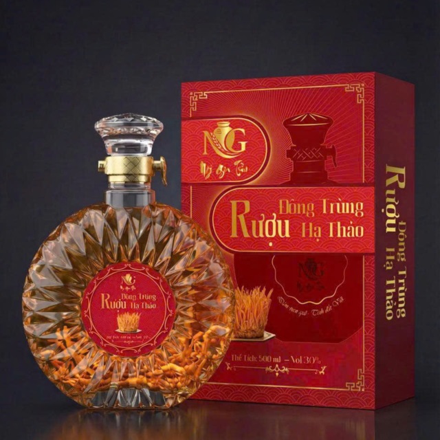 Rượu sim đông trùng hạ thảo tươi 500ml